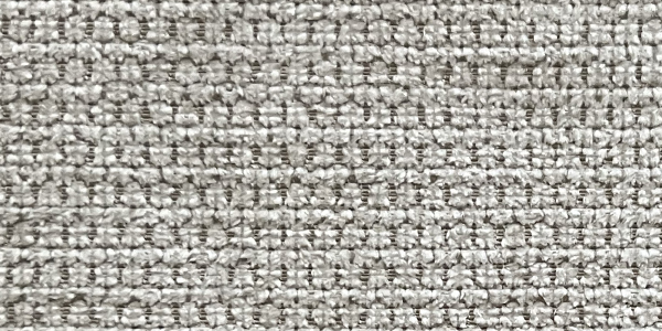 Close-up of the textured weave of Yme fabric in dune.