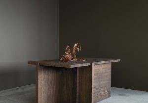 The new Tilje coffee table from ygg&lyng in smoked oiled.